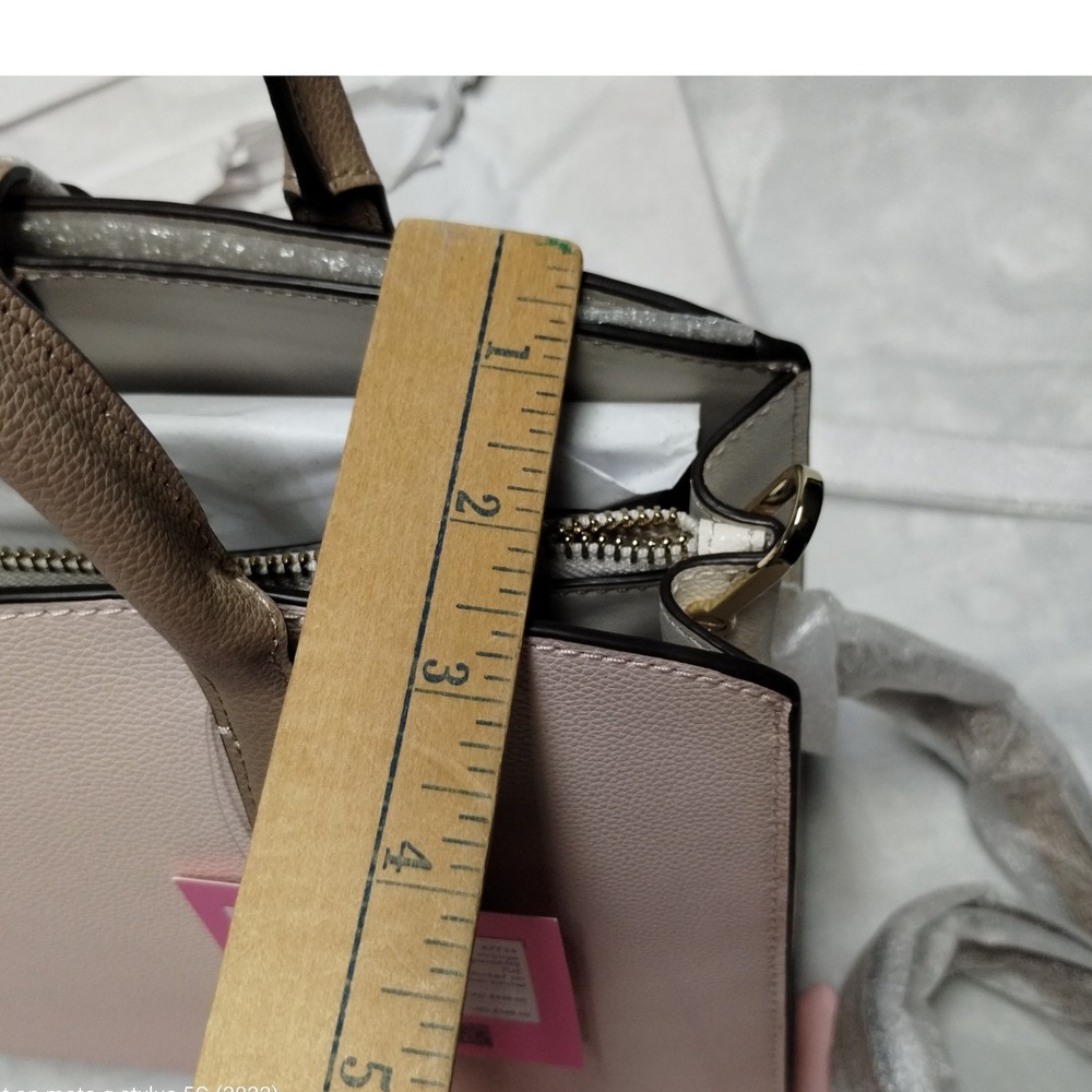 Kate Spade Voyage Medium Satchel Pale Dogwood Colorblock Leather Bag K7734 NEW - Picture 6 of 13